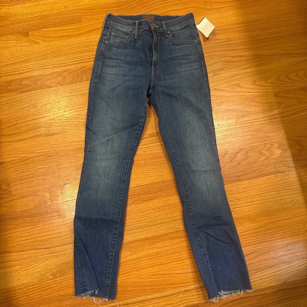 Mother insider flood fray jeans